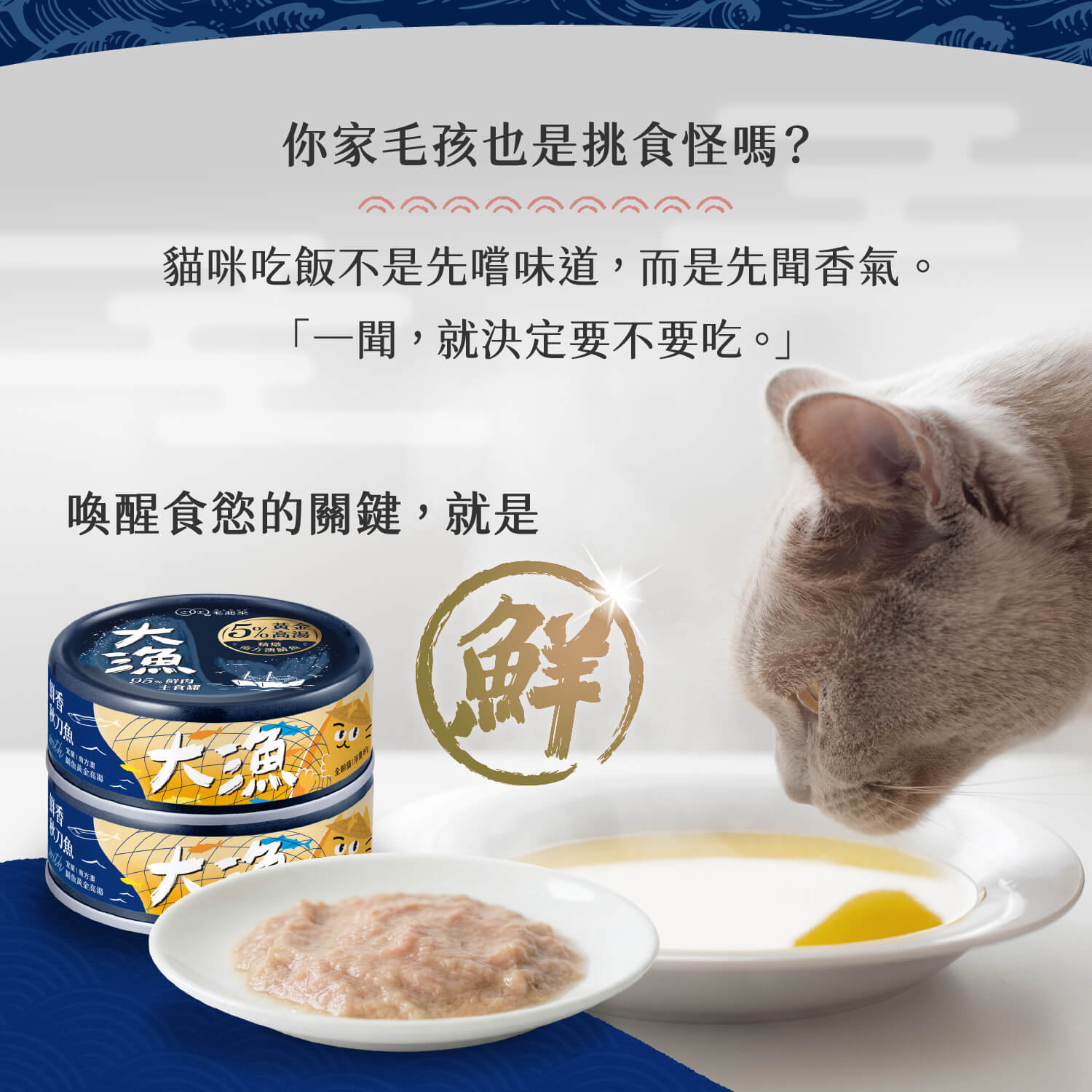 【毛起來】大漁罐-極鮮海味主食罐｜貓用