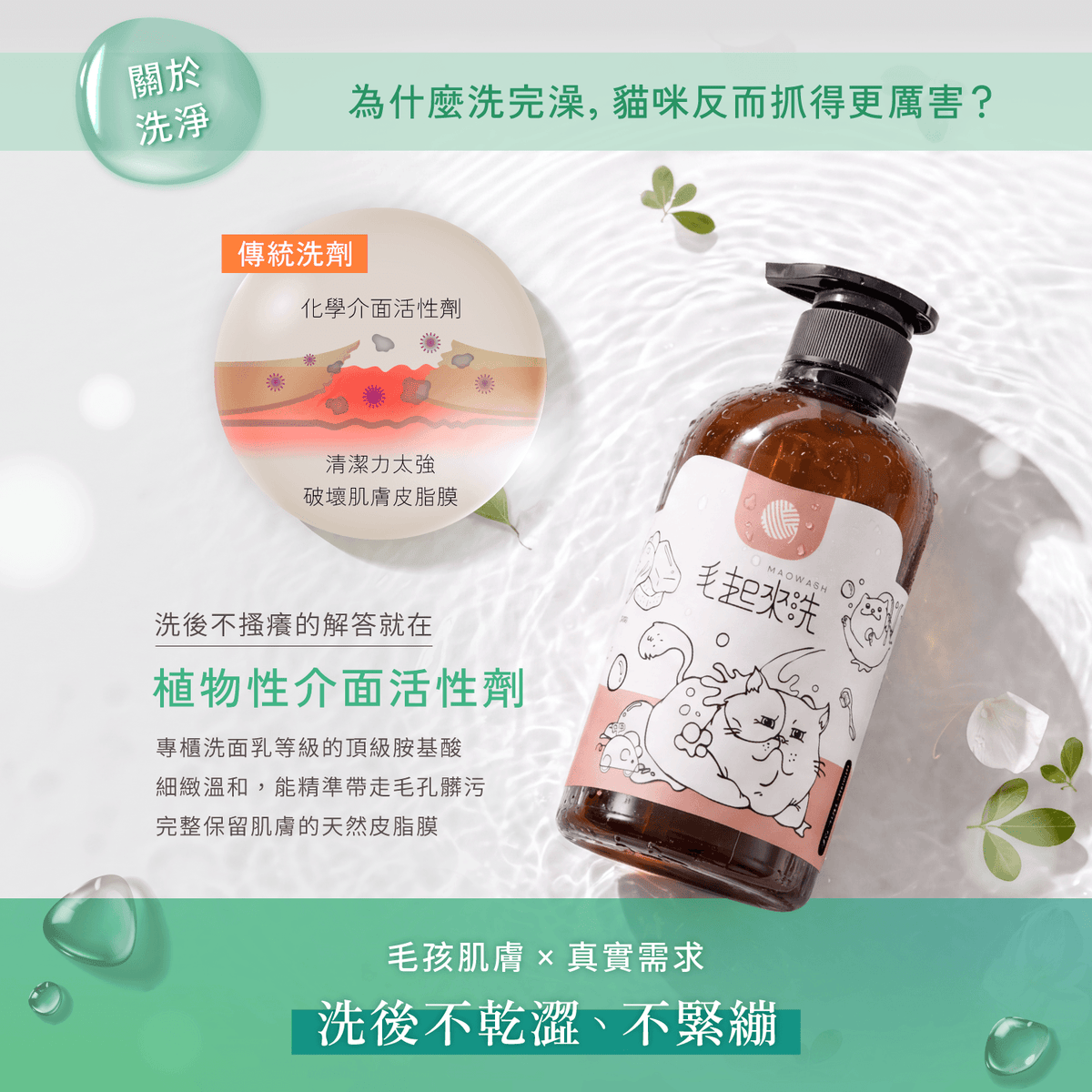 【毛起來】草本養護│癢癢退散洗毛精-貓貓專用