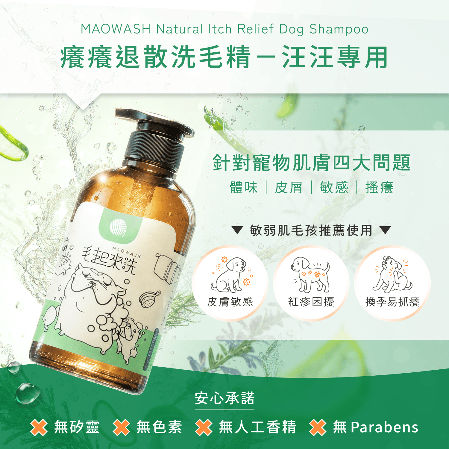 【毛起來】草本養護│癢癢退散洗毛精-汪汪專用