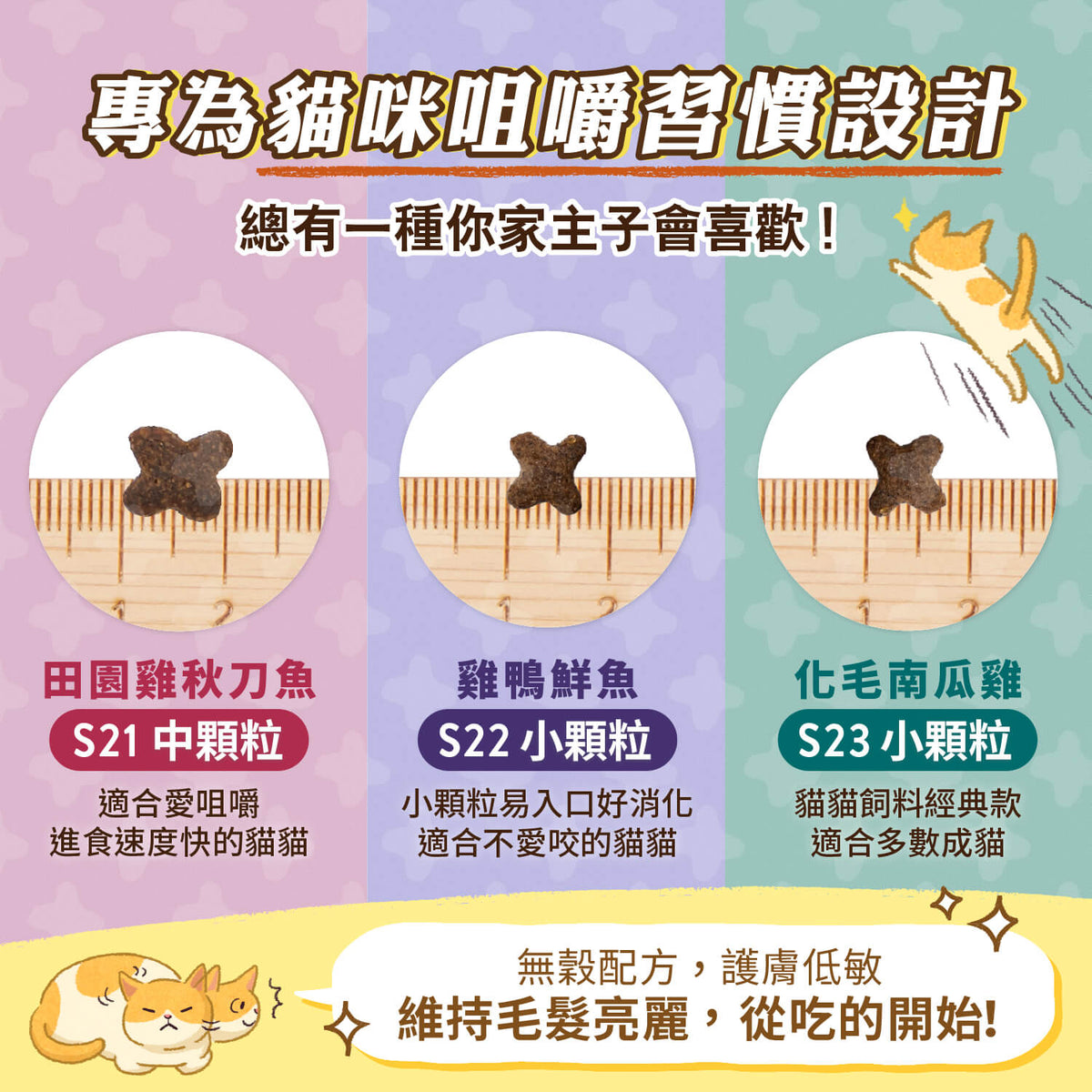 【毛起來】護膚無穀貓糧│S21田園雞與秋刀魚