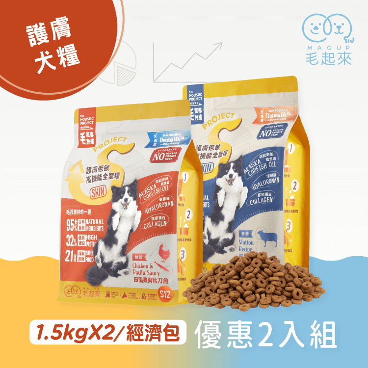 【毛起來】護膚無穀犬糧│S12田園雞與秋刀魚
