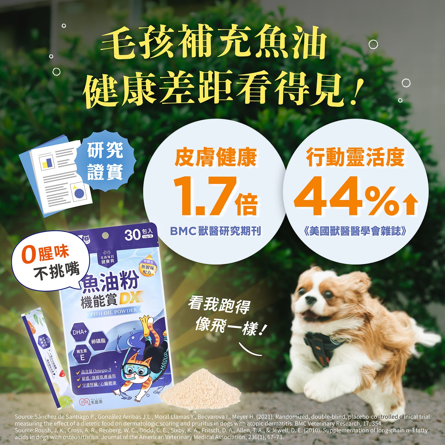【毛起來】毛孩每日健康賞│魚油粉機能賞 DX