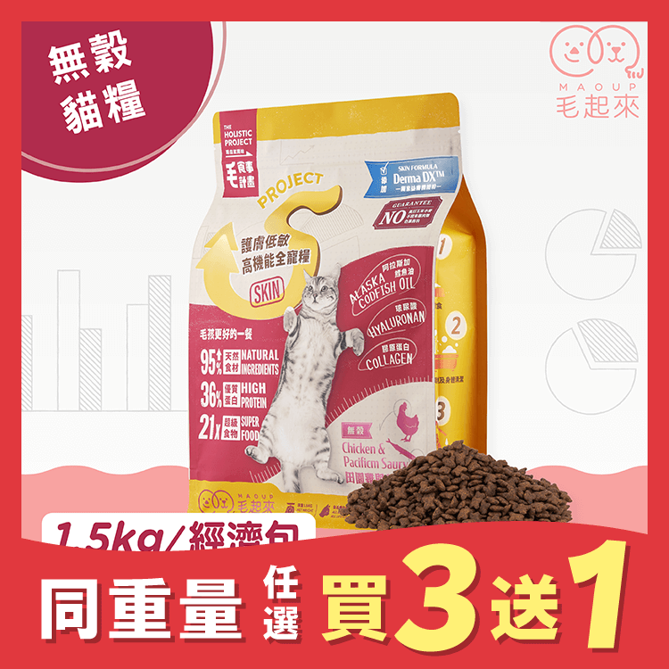 【毛起來】護膚無穀貓糧│S21田園雞與秋刀魚