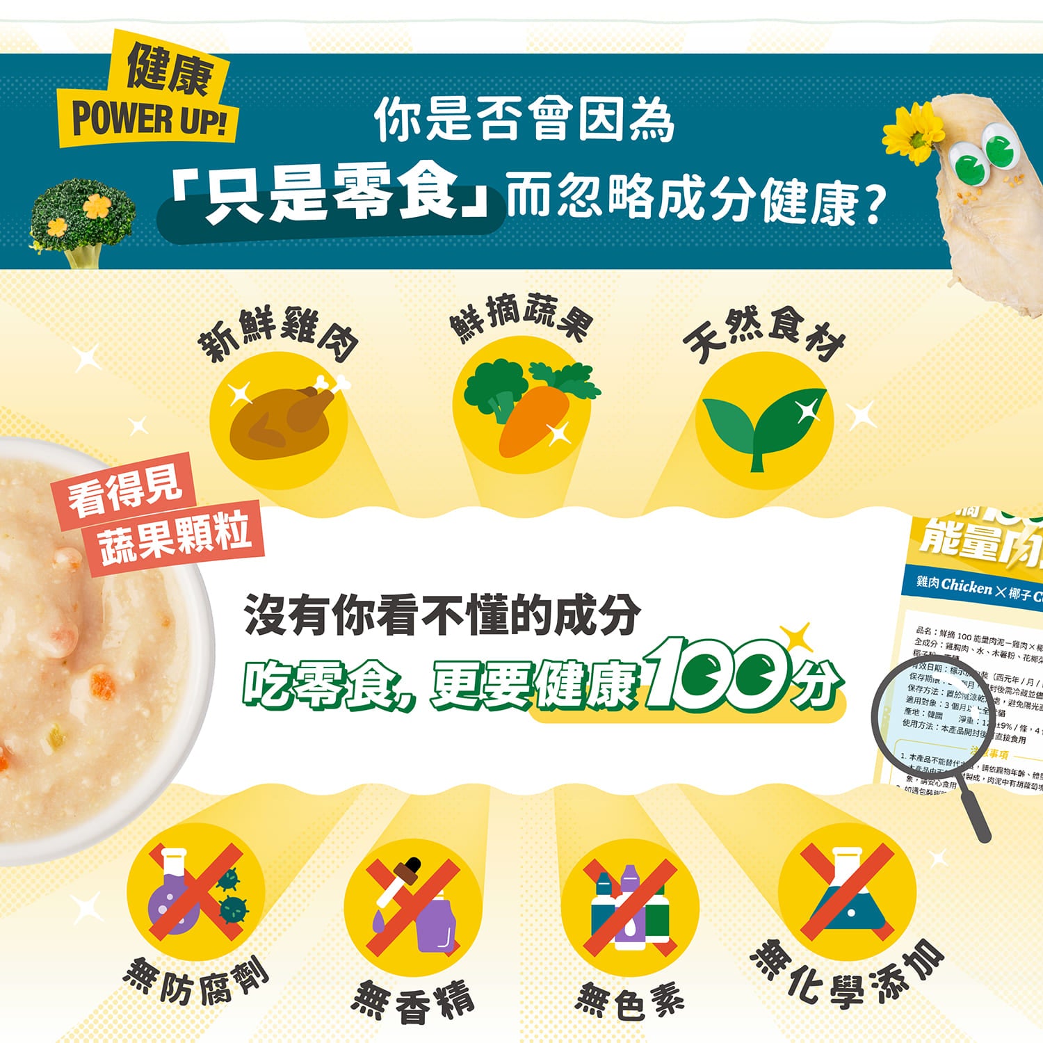 【毛起來】鮮摘100能量肉泥｜雞肉X鱈魚