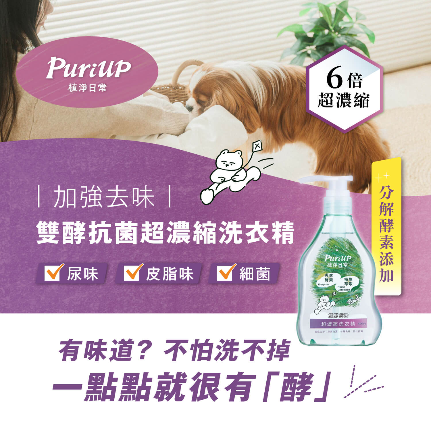 【毛起來】植淨日常│雙酵抗菌超濃縮洗衣精 400ml