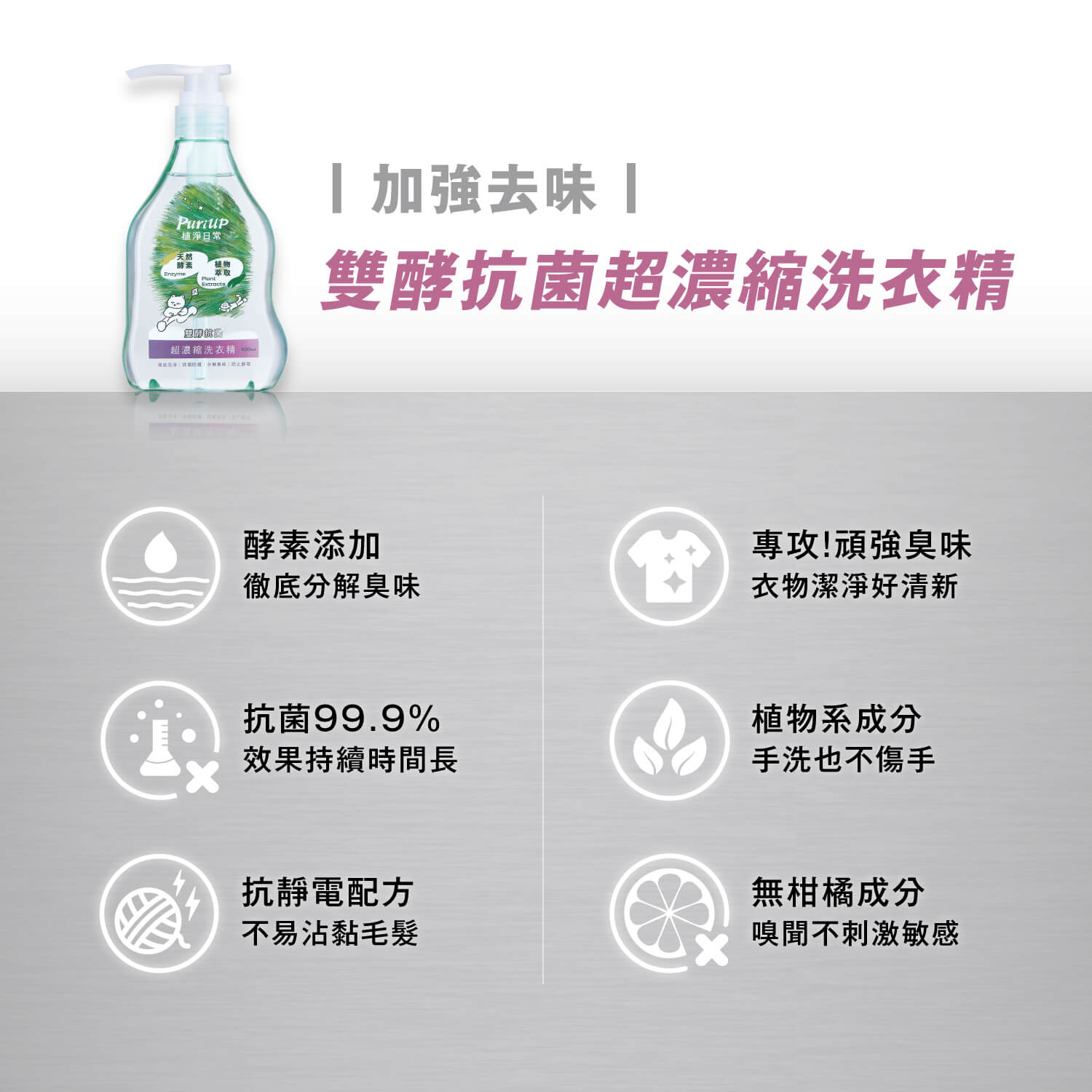 【毛起來】植淨日常│雙酵抗菌超濃縮洗衣精 400ml