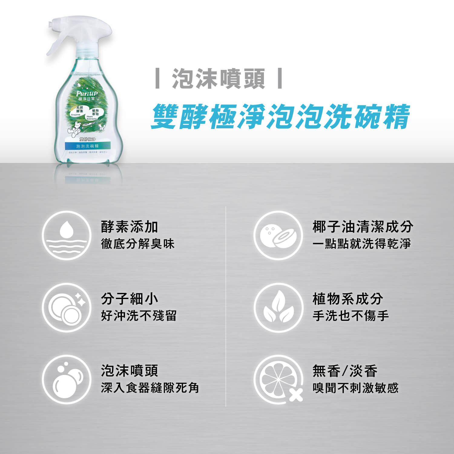 【毛起來】植淨日常│雙酵極淨泡泡洗碗精 400ml