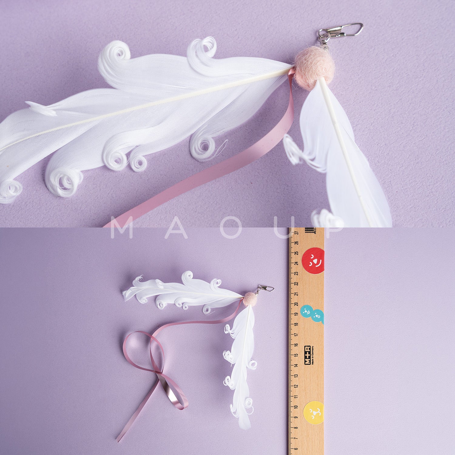 【CHURURU】逗貓玩具│捲捲羽毛彩帶